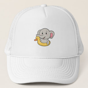 Casquette Eléphant à la nage avec anneau de nage
