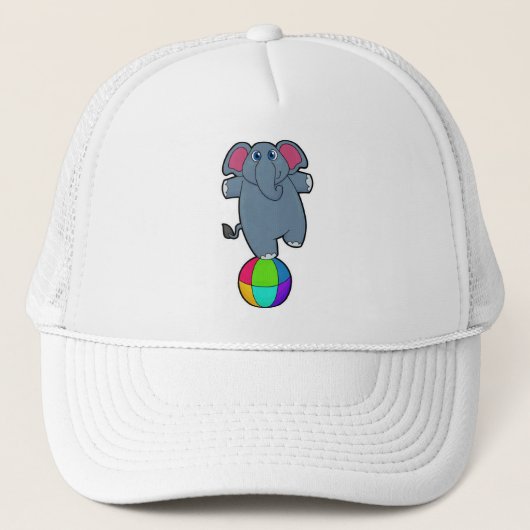 Casquette Elephant au cirque avec boule de cirque (Devant)