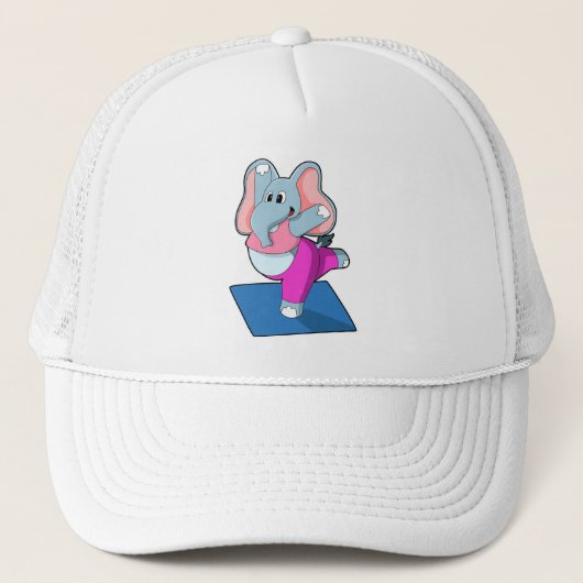 Casquette Eléphant au Yoga Exercices d'étirement à debout (Devant)