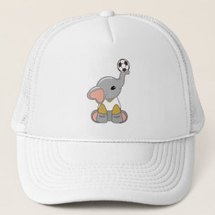 Casquette Elephant comme joueur de football avec balle de fo