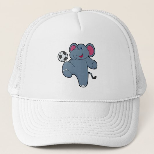 Casquette Elephant comme joueur de football avec balle de fo (Devant)