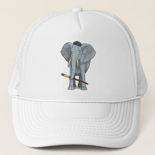 Casquette Eléphant comme peintre avec pinceau (Devant)