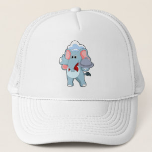 Casquette Elephant comme serveur avec Plattre