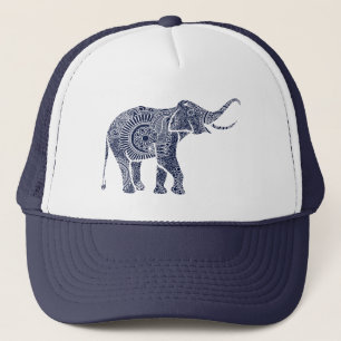 Casquette Éléphant floral bleu marine mignon