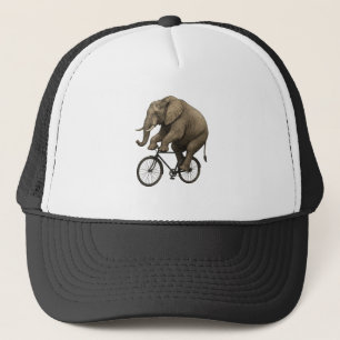 Casquette Eléphant réaliste sur un vélo - Drôle animal desig
