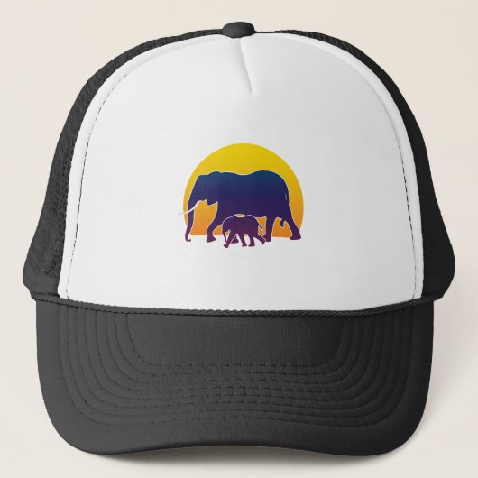 Casquette Eléphants couchés de soleil (Devant)