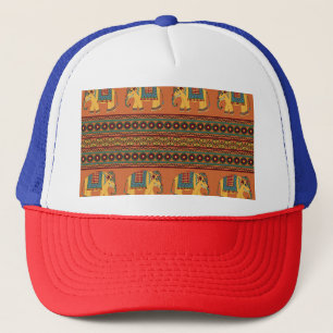 Casquette Eléphants Indiens, Orange Traditionnel Sans Seamle
