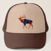 CASQUETTE ELK COLORÉ NEON PEINTURE ABSTRAITE (Devant)