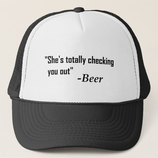 Casquette "Elle vous vérifie totalement" - bière (Devant)