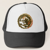 Casquette Emblème de dragon à flamme dorée (Devant)