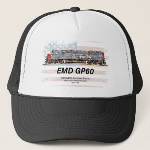 Casquette EMD GP60 Diesel Locomotive et drapeau américain