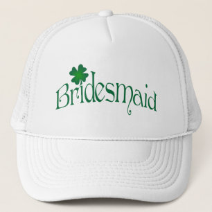 Casquette Emerald Green et le Shamrock blanc Bridesmaid Casq