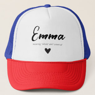 Casquette Emma Nom Signification Filles Enfants Noir Blanc M