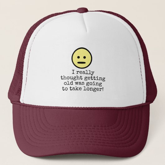 Casquette Emoji Face Funny Obtenir plus vieux Devis de typog (Devant)