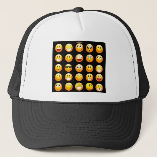 Casquette emojis noir (Devant)