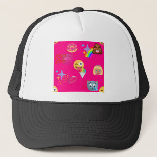 Casquette émoticône rose chaud