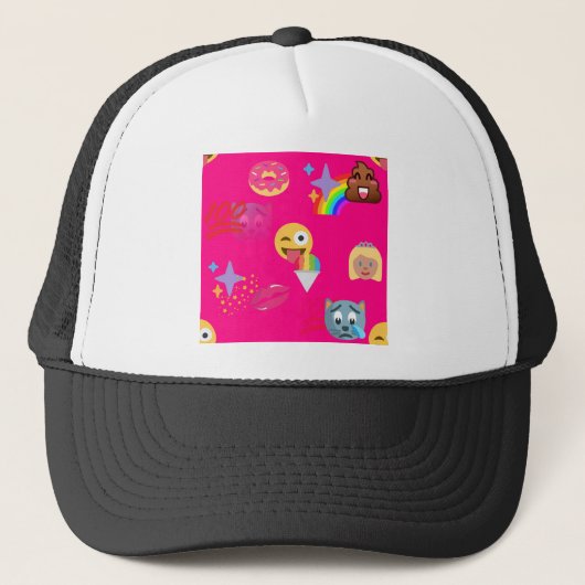 Casquette émoticône rose chaud (Devant)