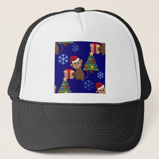 Casquette Émotion de singe de père Noël (Devant)