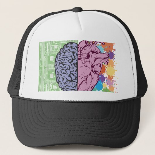 Casquette émotion du coeur cérébral (Devant)