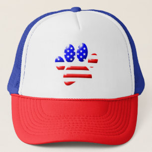 Casquette Empreinte de patte de chien Drapeau américain