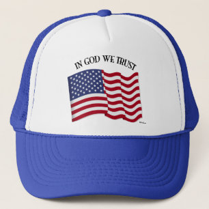 Casquette En Dieu nous avons confiance avec drapeau américai