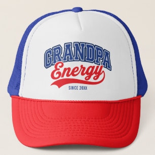 Casquette Énergie de Papy Rouge Bleu Rétro Depuis Design