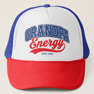 Casquette Énergie de Papy Rouge Bleu Rétro Depuis Design