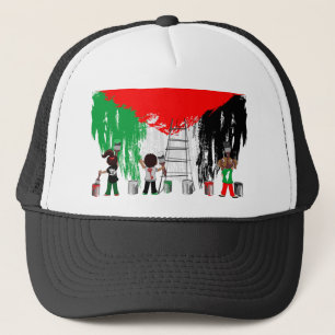 Casquette Enfants de Gaza peignant le drapeau de la Palestin