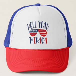 Casquette Enfer Ouais Amérique Funny Rouge Blanc Bleu Patrio