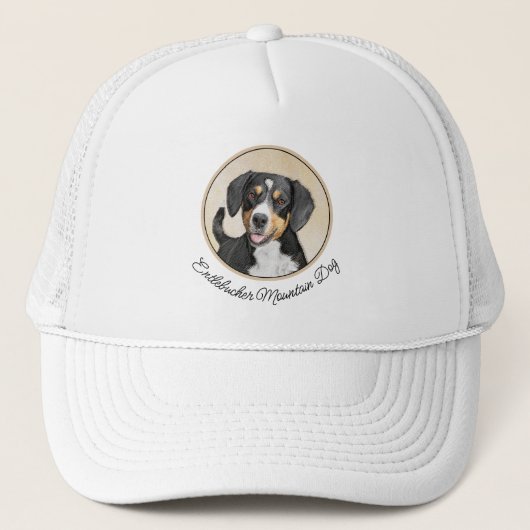 Casquette Entlebucher Mountain Dog Painting Original Chien A (Devant)