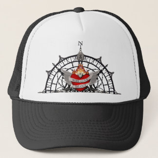 Casquette Équilibre travail-amour en lettrage rouge camionne
