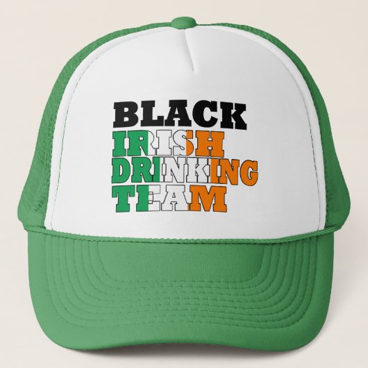 Casquette Équipe d'alcool irlandaise noire (Devant)