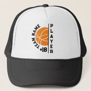 Casquette Équipe de basket-ball, Nom du joueur et Numéro de