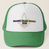 Casquette Équipe Mardi Gras 2026 Fleur De Lis Vert (Devant)