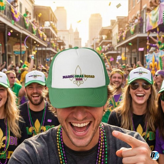 Casquette Équipe Mardi Gras 2026 Fleur De Lis Vert