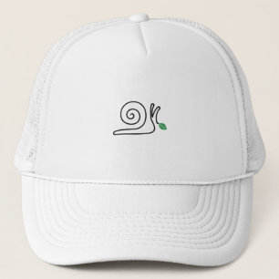 Casquette Escargot minimaliste en art linéaire avec feuille