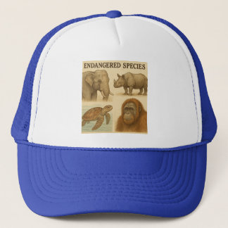 Casquette Espèces en péril Illustration Vintage