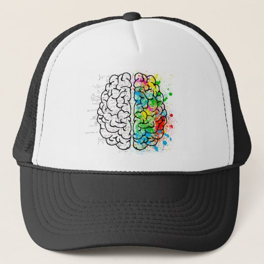 Casquette esprit cerveau psychologie idée coeurs (Devant)