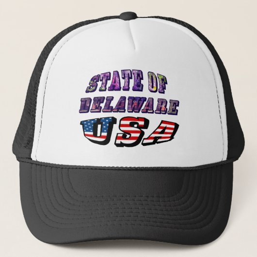 Casquette Etat du Delaware USA Photo & Flag Text (Devant)