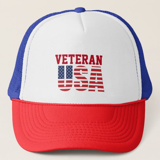 Casquette États-Unis Drapeau Vétérinaire Trucker Chapeau (Devant)