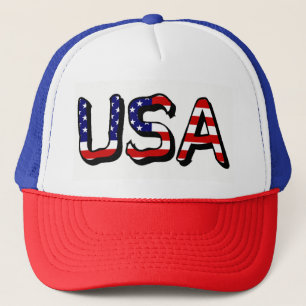 Casquette États-Unis superposés sur le drapeau américain qui