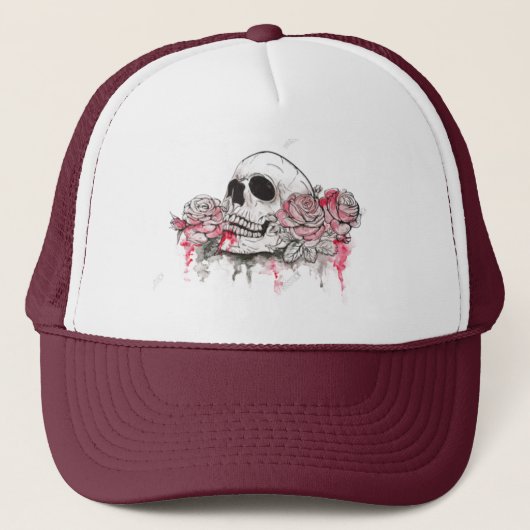 Casquette Eternal Edge : Crâne et Roses (Devant)