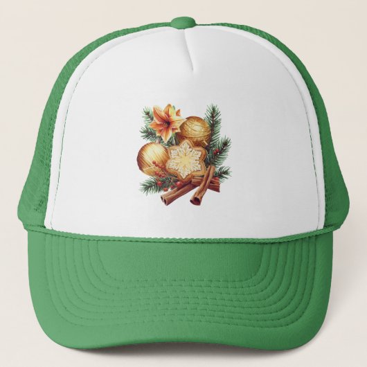 Casquette Étoile de Noël dorée à la cannelle (Devant)