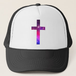 Casquette Étoiles bleues roses croix blanche