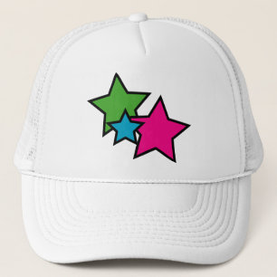 Casquette Étoiles Neon Rose Bleu Vert