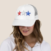 Casquette Étoiles rouges, blanches et bleues (En situation)
