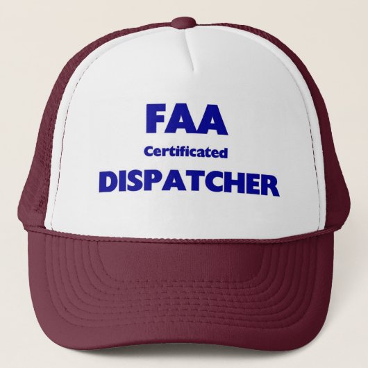 Casquette Expéditeur diplômée par FAA (Devant)