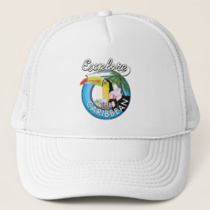 Casquette Explorez le patch de voyage des Caraïbes.