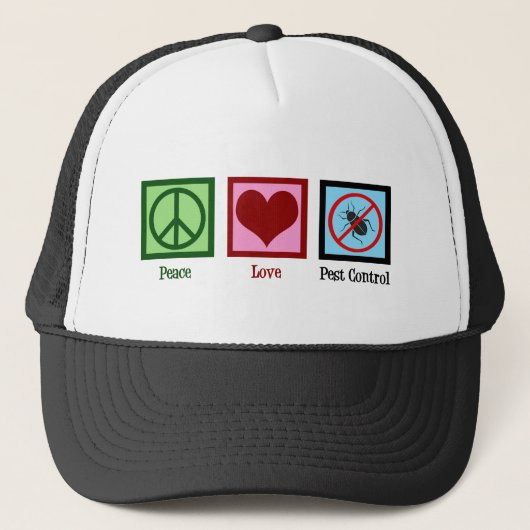 Casquette Exterminator Peace Love Pest Control Company (Devant)