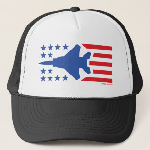 Casquette F-15 Étoiles et rayures d'avion de chasse rouge bl
